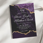 Boho Wedding Scrip Agaat Paarse en Goud Kaart