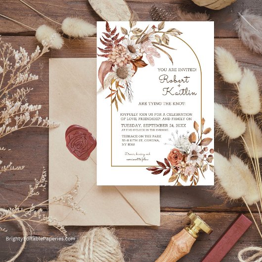 Boho Wedding Sjabloon Kaart