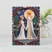 Boho Wedding Uitnodiging (Staand voorkant)