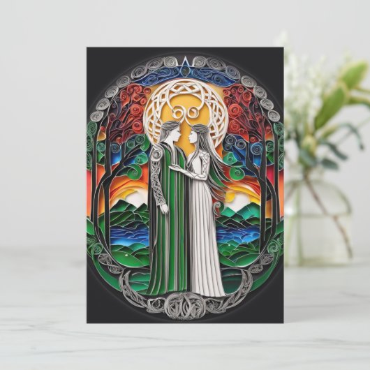 Boho Wedding Uitnodiging (Staand voorkant)