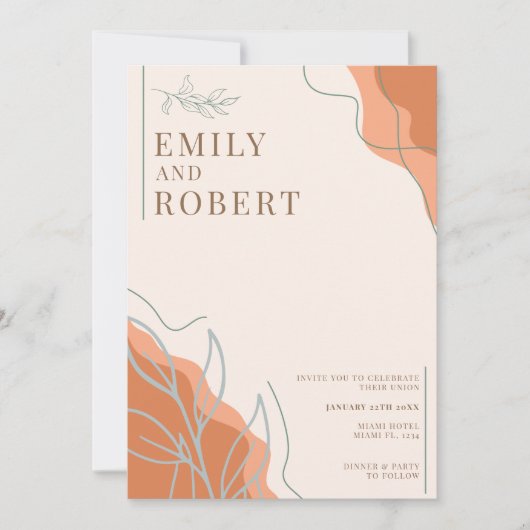 Boho Wedding Uitnodiging (Voorkant)