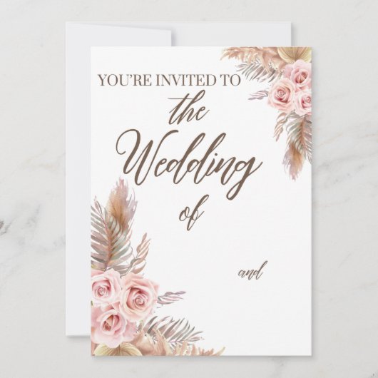 Boho Wedding Uitnodiging (Voorkant)