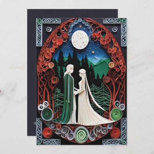 Boho Wedding Uitnodiging (Voorkant / Achterkant)