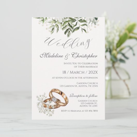 Boho Wedding Uitnodiging (Staand voorkant)