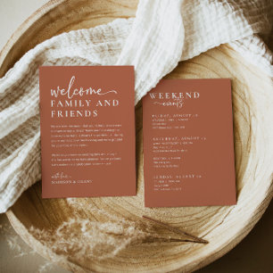 Boho Wedding Welcome Bag Letter Timeline Kaart