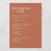 Boho Wedding Welcome Bag Letter Timeline Kaart (Achterkant)