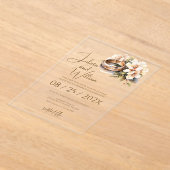 Boho Wedding with Rings Acryl Uitnodigingen (Laagn)