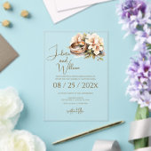 Boho Wedding with Rings Acryl Uitnodigingen (Insitu (Huwelijk))