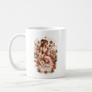 Boho Weegschaal Zodiac Terracotta Botanische Astro Koffiemok