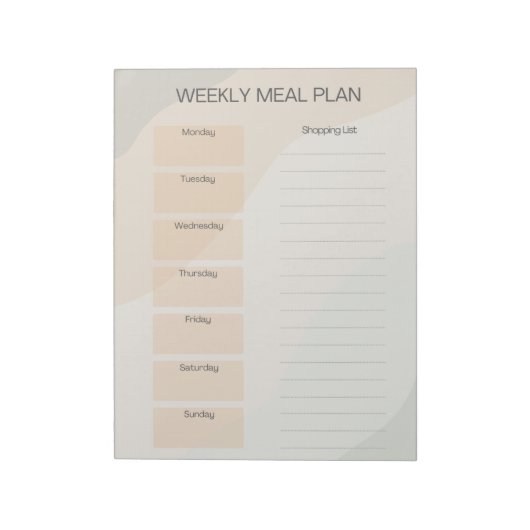Boho Weekly Meal Plan Notitieblok (Gedraaid)