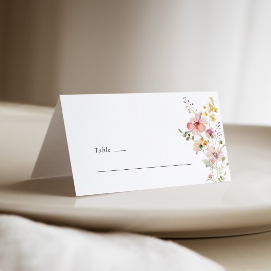 Boho Weide Wildbloem Bruiloft Plaatskaart