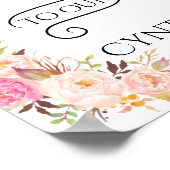 Boho Welkom op Onze Bruiloft Poster Bord (Hoek)