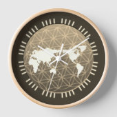 Boho Wereldkaart klok (Voorkant)