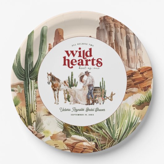 Boho Westelijke Woestijn | Bruidsuitnodiging Papieren Bordje (Voorkant)