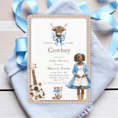 Boho Western Baby shower code Qr invitation