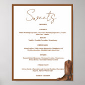 Boho Western bruiloft zoete dessert bar teken Poster (Voorkant)