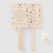 Boho Western Cowboy Illustration Events Tijdlijn Handwaaier (Voorkant en achterkant)