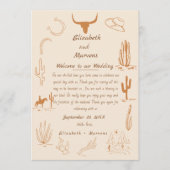 Boho Western Cowboy Illustration Events Tijdlijn Programma (Voorkant)