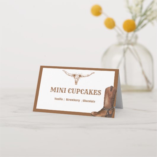 Boho Western Cowboy Trouwbuffet Mini cupcake (Voorkant)