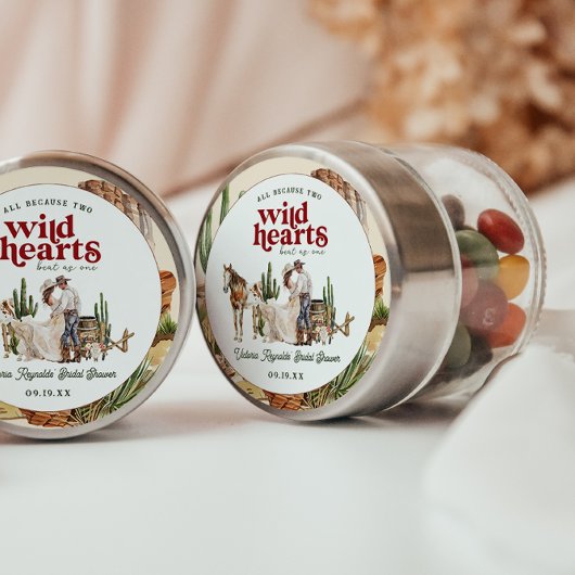 Boho Western Desert | Bruidsuitnodiging Ronde Sticker