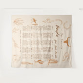 Boho Western Favorite People Wedding Seating chart Wandkleed (Voorkant (horizontaal))