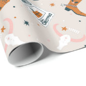Boho Western Kerstmis - Beige Cadeaupapier (Rol Hoek)