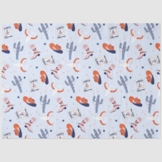 Boho Western Kerstmis - blauw Tissuepapier