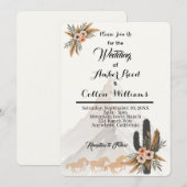 Boho Western Mountain Wedding Invitation (Devant / Derrière)
