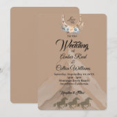 Boho Western Mountain Wedding Invitation (Devant / Derrière)
