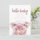 Boho Western Piggy Thema Baby shower Uitnodiging (Staand voorkant)