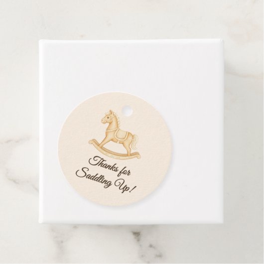 Boho Western Rocking Horse Baby shower Bedankjes Labels (In situ)