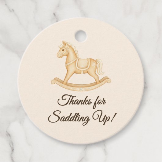 Boho Western Rocking Horse Baby shower Bedankjes Labels (Voorkant)