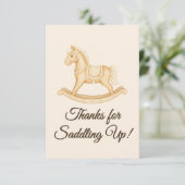Boho Western Rocking Horse Baby shower Bedankkaart (Staand voorkant)