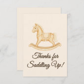 Boho Western Rocking Horse Baby shower Bedankkaart (Voorkant / Achterkant)