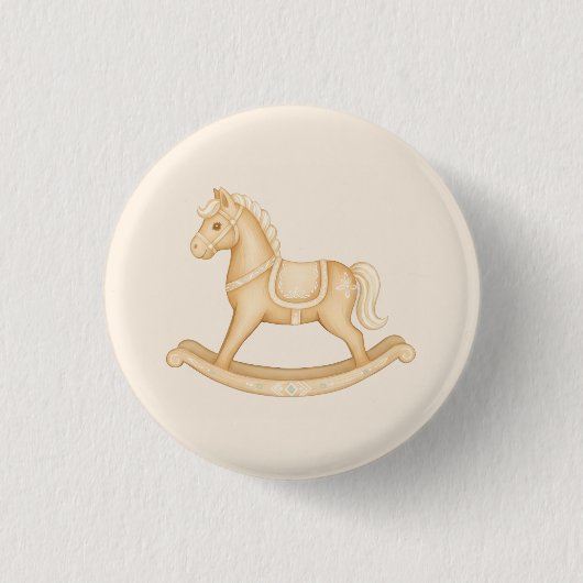 Boho Western Rocking Horse Baby shower Button Pin (Voorkant)