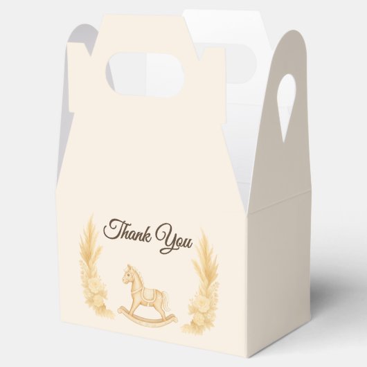 Boho Western Rocking Horse Baby shower gunstbox Bedankdoosjes (Geopend)
