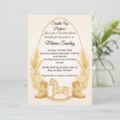 Boho Western Rocking Horse Baby shower Invitation (Debout devant)