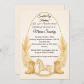 Boho Western Rocking Horse Baby shower Invitation (Devant / Derrière)