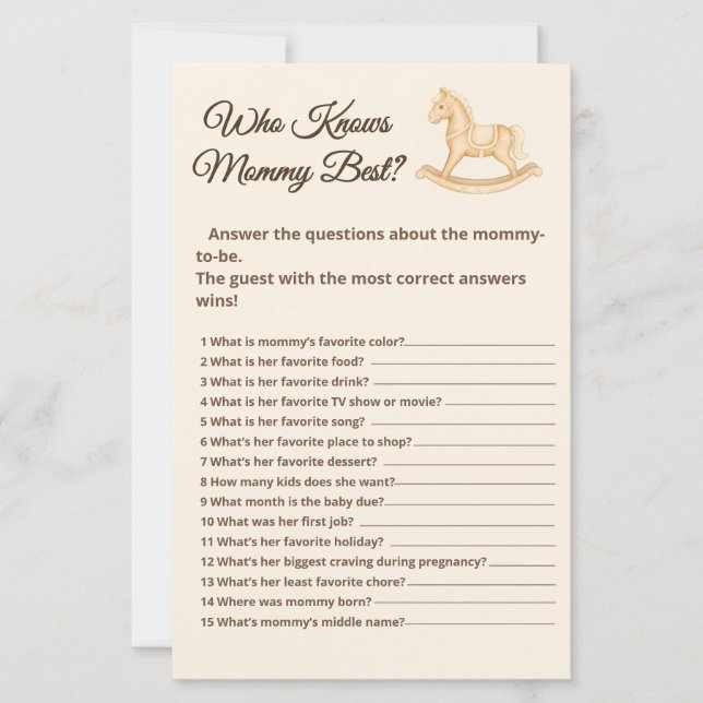 Boho Western Rocking Horse Wie kent het spel van m (Voorkant)