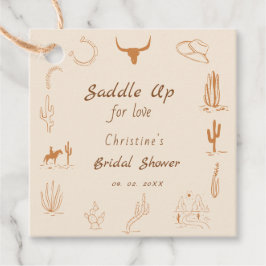 Boho Western Saddle up Cowboy Vrijgezellenfeest Bedankjes Labels
