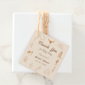 Boho Western Zadel op Cowboy Bruidsdouche Bedankjes Labels (In situ)