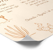 Boho Westerne bruiloft bar menu, drink bruiloft Po Poster (Hoek)