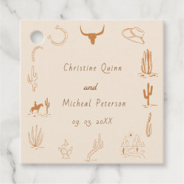 Boho Westerne Cowboy Illustratie Trouwen Bedankjes Labels