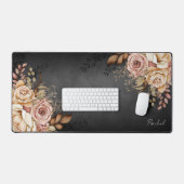 Boho Westerne Stijl Waterverf Bloemen Monogram Bureaumat (Keyboard & Muis)