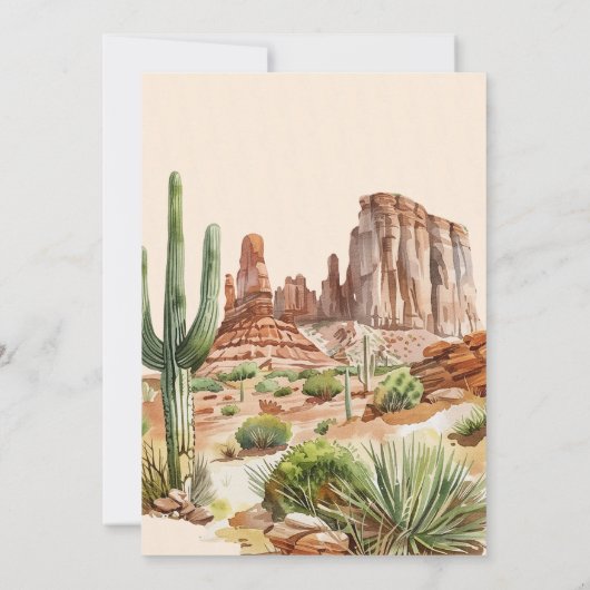 Boho Westerne woestijn | Bruidsdouche uitnodiging (Achterkant)