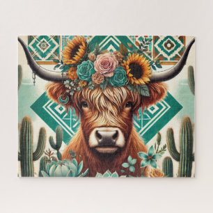 Boho Westerse Hoogland Koe Legpuzzel