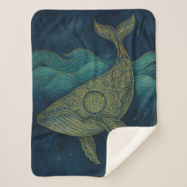 Boho Whale Mandala Sherpa Deken
