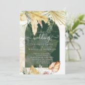 BOHO Wheat Pampas Grass Wedding Kaart (Staand voorkant)