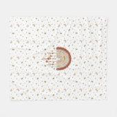 Boho Whimsical Bij & Aardse Regenboog Baby Fleece  Deken (Voorkant (Horizontaal))