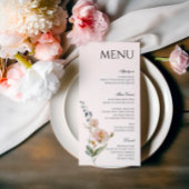Boho Whimsical Floral Minimalistisch eenvoudig Menu